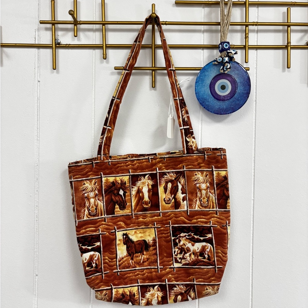 vintage Horse Print Tote Bag